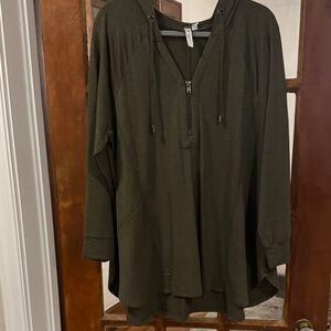 Cable & Gauge Forest Green Women's Hoodie Top Size 1x